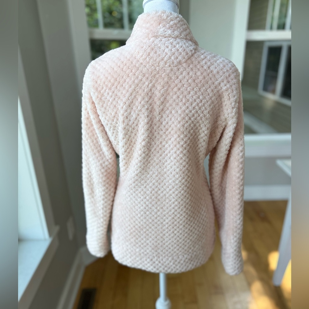 Calvin Klein Blush Pink Faux Fur Zip Up Jacket Size XS - Picture 3 of 9